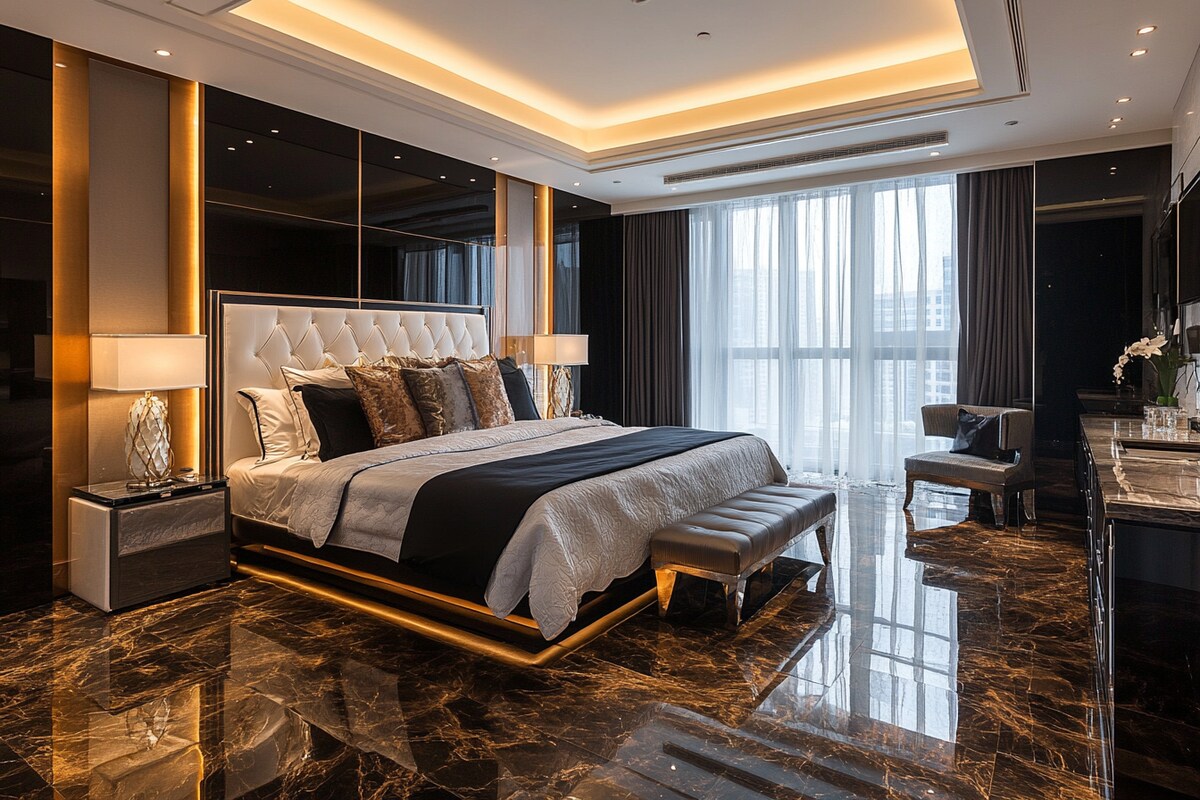 Modern Marble Floor Tiles Design With A Glossy Finish