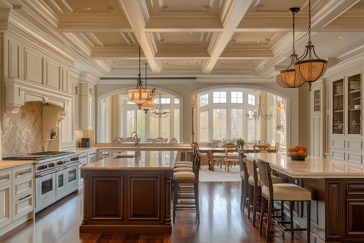 Modern Rectangle Tray Ceiling Design For Kitchens