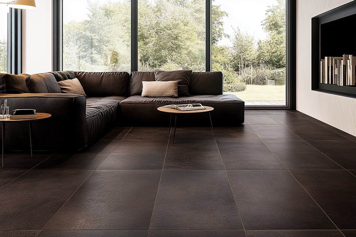 Modern Brown Floor Tiles Design With A Matte Finish