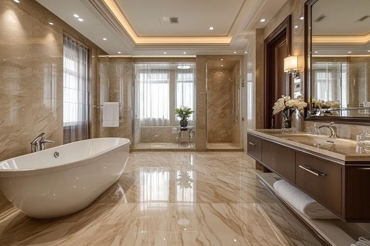 Glossy Ceramic Floor Tiles Design For Modern Homes